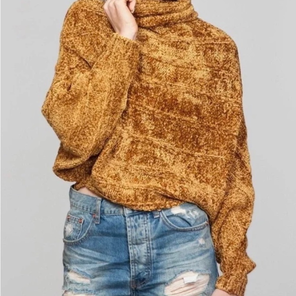 Free People Velvet Dreams Gold Sweater - Picture 2 of 5